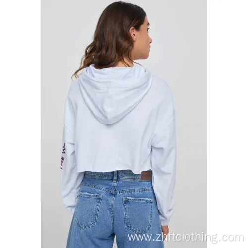 Womens Fashion Sweatshirts Raw Edge Bottom Hoodies